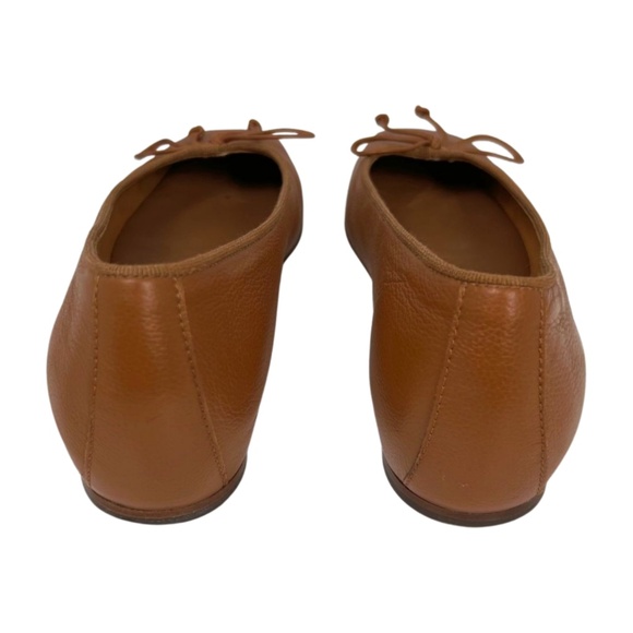 M. Gemi Danza Brown Tan Leather Square Toe Ballet Flat Handmade in Italy Size 38 - Picture 7 of 10